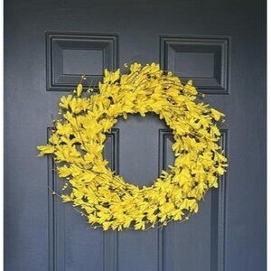 New 20inch Artificial Forsythia Flower Wreath Spring Summer Fall Wreath Silk